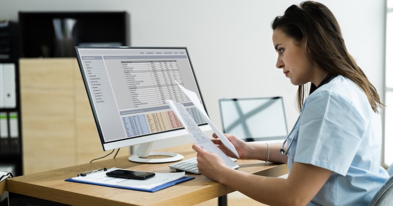 doctor reviewing medical claims