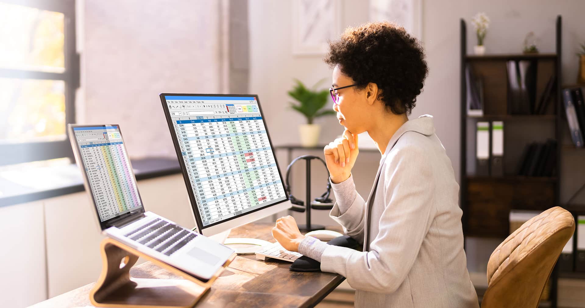 Healthcare professional reviewing compliance regulations.